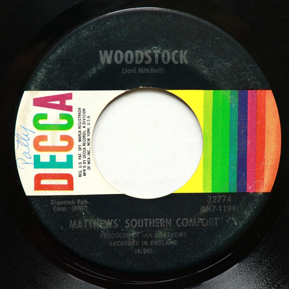 Matthews' Southern Comfort – Woodstock / Ballad Of Obray Ramsey 45 rpm 7" Single